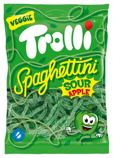 Hovedbilde Trolli Spaghettini Sour Apple 100g