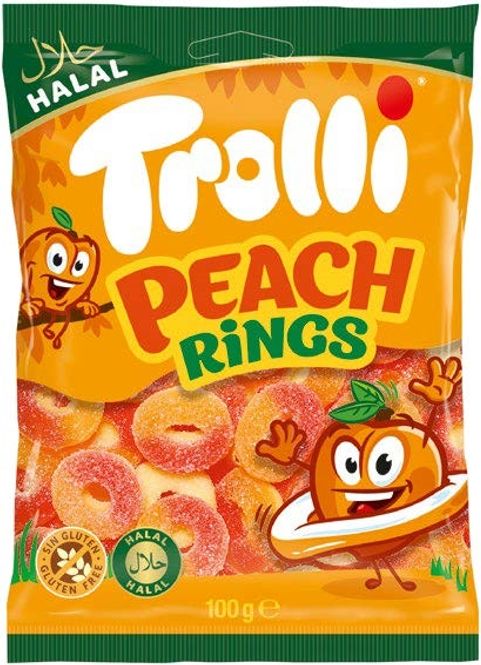 Hovedbilde Trolli Peach Rings (Halal) 100g