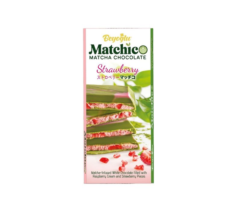 Beyoglu Matchico Matcha Chocolate Strawberry Bar 95g