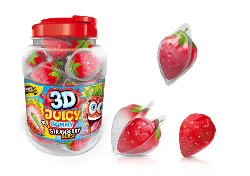 Juicy Gummy Strawberry 3D 18g