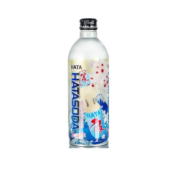 Hovedbilde Hata Ramune Metal Bottle White Peach 500ml 
