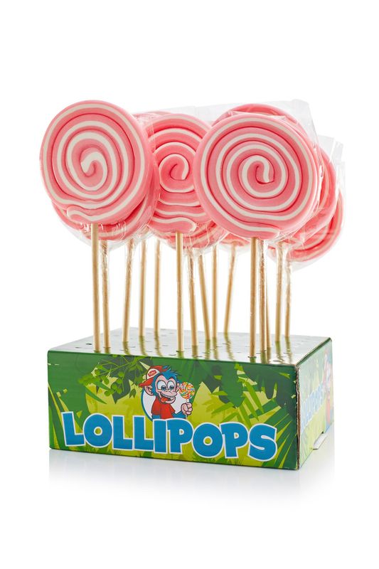 Pink Spiral Lollipop 80g