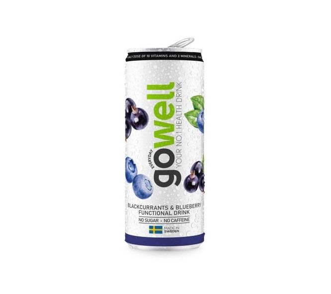 Hovedbilde GoWell Svartvinbär & Blåbær 330ml